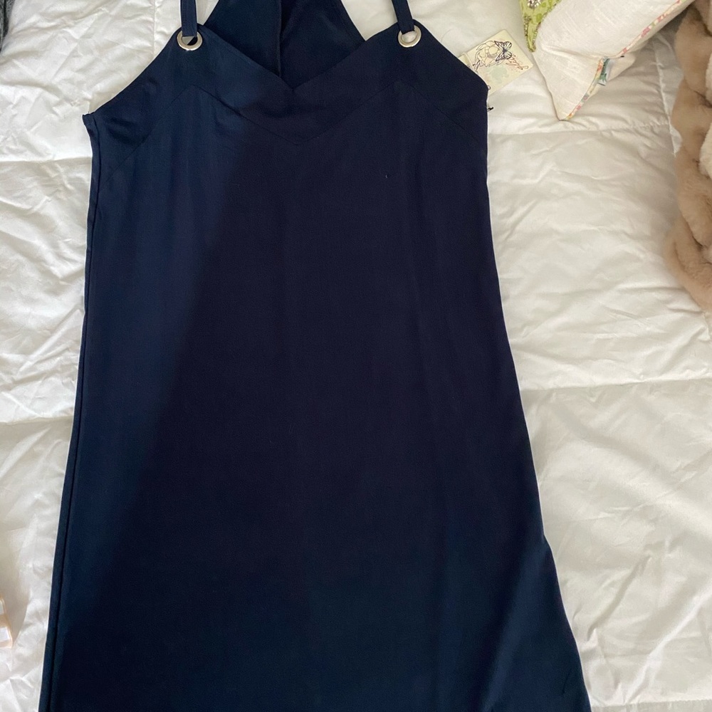 Brand new navy blue strap dress great for sumner